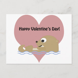 Happy Valentines Day Otter Feestdagenkaart
