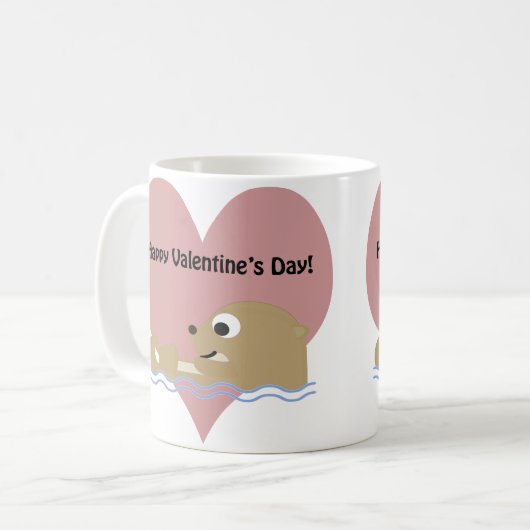 Happy Valentines Day Otter Koffiemok (Voorkant links)