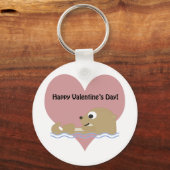 Happy Valentines Day Otter Sleutelhanger (Voorkant)