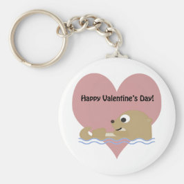 Happy Valentines Day Otter Sleutelhanger