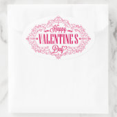 Happy Valentine's Day Oval Sticker (Tas)