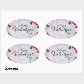 Happy Valentines Day Ovale Sticker (Vel)