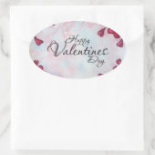 Happy Valentines Day Ovale Sticker (Tas)