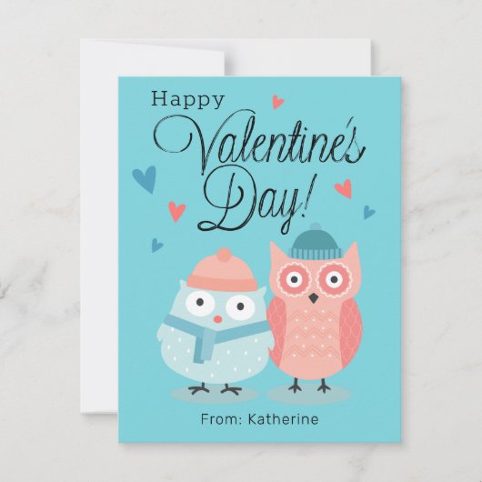 HAPPY VALENTINE'S DAY Owl Hearts (Voorkant)
