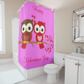Happy Valentines Day Owls Douchegordijn (In situ)