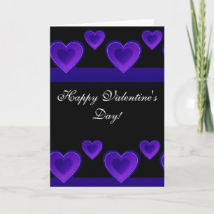 Happy Valentine's Day paarse harten wenskaart Feestdagen Kaart