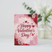 Happy Valentine's Day! Painted Brush Strokes Feestdagenkaart (Staand voorkant)