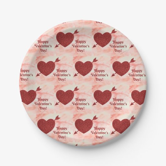 Happy Valentine's Day Paper-borden Papieren Bordje (Voorkant)
