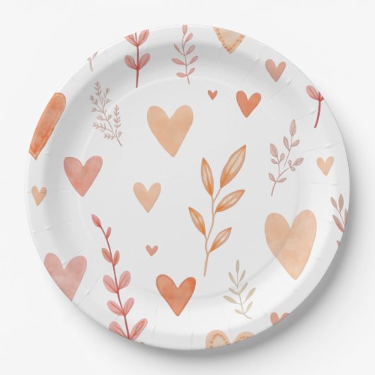 Happy Valentine's Day Papieren Bordje (Voorkant)