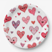 Happy Valentine's Day Papieren Bordje (Voorkant)