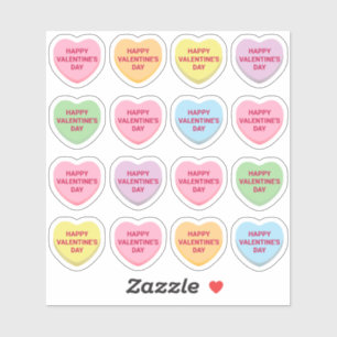 Happy Valentine's Day pastel op maat snoep harten Sticker