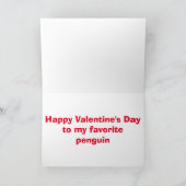 "HAPPY VALENTINE'S DAY" PENGUINES FEESTDAGEN KAART (Binnen)