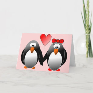 "HAPPY VALENTINE'S DAY" PENGUINES FEESTDAGEN KAART
