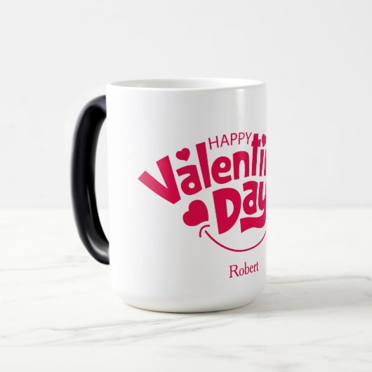 Happy Valentine's day Personalized name Magische Mok (Voorkant links)