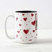 Happy Valentine's Day Personalized Photo Mug Tweekleurige Koffiemok (Links)