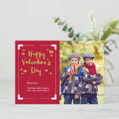 Happy Valentine's Day Photo Card Feestdagenkaart (Staand voorkant)