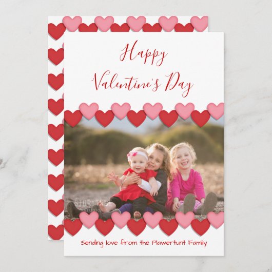 Happy Valentines Day Photo | Vast Wenskaart Feestdagenkaart (Voorkant / Achterkant)