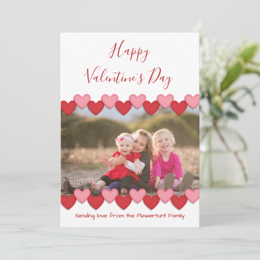 Happy Valentines Day Photo | Vast Wenskaart Feestdagenkaart (Staand voorkant)