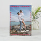 Happy Valentine's Day Photo Whimsical Heart Border Feestdagenkaart (Staand voorkant)