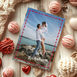 Happy Valentine's Day Photo Whimsical Heart Border Feestdagenkaart