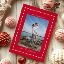 Happy Valentine's Day Photo Whimsical Heart Border Feestdagenkaart