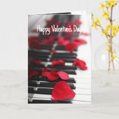 Happy Valentine's Day Piano Music Song Kaart (Gele Bloem)