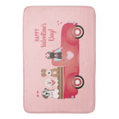 Happy Valentines Day Pickup Truck Love Dogs Badmat (Voorkant Verticaal)