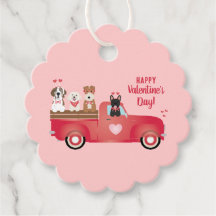 Happy Valentines Day Pickup Truck Love Dogs