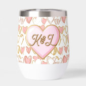 Happy Valentine's Day | Pink and Gold Hearts (Achterkant)