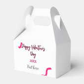 Happy Valentine's day pink black spiral bold lette Bedankdoosjes (Achterkant)