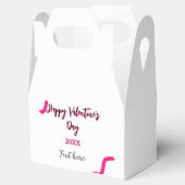 Happy Valentine's day pink black spiral bold lette Bedankdoosjes (Geopend)