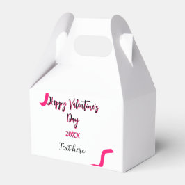 Happy Valentine's day pink black spiral bold lette Bedankdoosjes