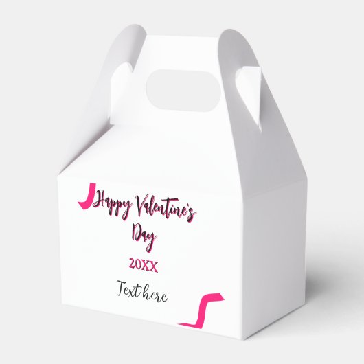 Happy Valentine's day pink black spiral bold lette Bedankdoosjes (Voorkant Zijde)