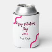 Happy Valentine's day pink black spiral bold lette Blikjeskoeler (Blikje Voorkant)