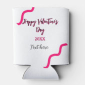 Happy Valentine's day pink black spiral bold lette Blikjeskoeler (Achterkant)