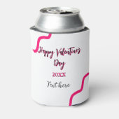 Happy Valentine's day pink black spiral bold lette Blikjeskoeler (Blikje Achterkant)