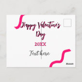 Happy Valentine's day pink black spiral bold lette Briefkaart (Achterkant)