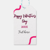 Happy Valentine's day pink black spiral bold lette Cadeaulabel (Achterkant)