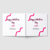 Happy Valentine's day pink black spiral bold lette Gastenboek (Volledig)