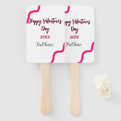 Happy Valentine's day pink black spiral bold lette Handwaaier (Voorkant en achterkant)