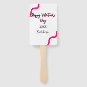 Happy Valentine's day pink black spiral bold lette Handwaaier (Achterkant)