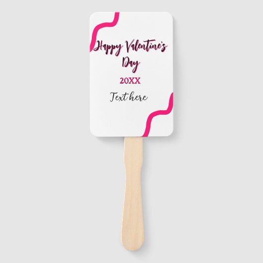 Happy Valentine's day pink black spiral bold lette Handwaaier (Voorkant)