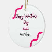Happy Valentine's day pink black spiral bold lette Keramisch Ornament (Links)