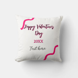 Happy Valentine's day pink black spiral bold lette Kussen