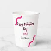 Happy Valentine's day pink black spiral bold lette Papieren Bekers (Achterkant)
