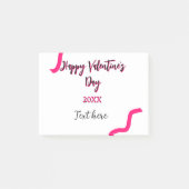 Happy Valentine's day pink black spiral bold lette Post-it® Notes (Voorkant)
