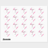 Happy Valentine's day pink black spiral bold lette Ronde Sticker (Vel)