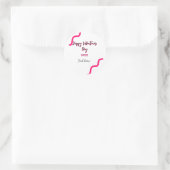 Happy Valentine's day pink black spiral bold lette Ronde Sticker (Tas)