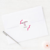 Happy Valentine's day pink black spiral bold lette Ronde Sticker (Envelop)
