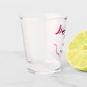 Happy Valentine's day pink black spiral bold lette Shot Glas (Links)